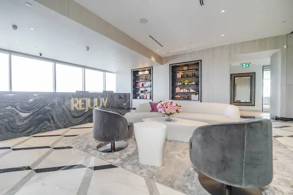 Reception and lounge at Rejuuv Medi Spa Markham